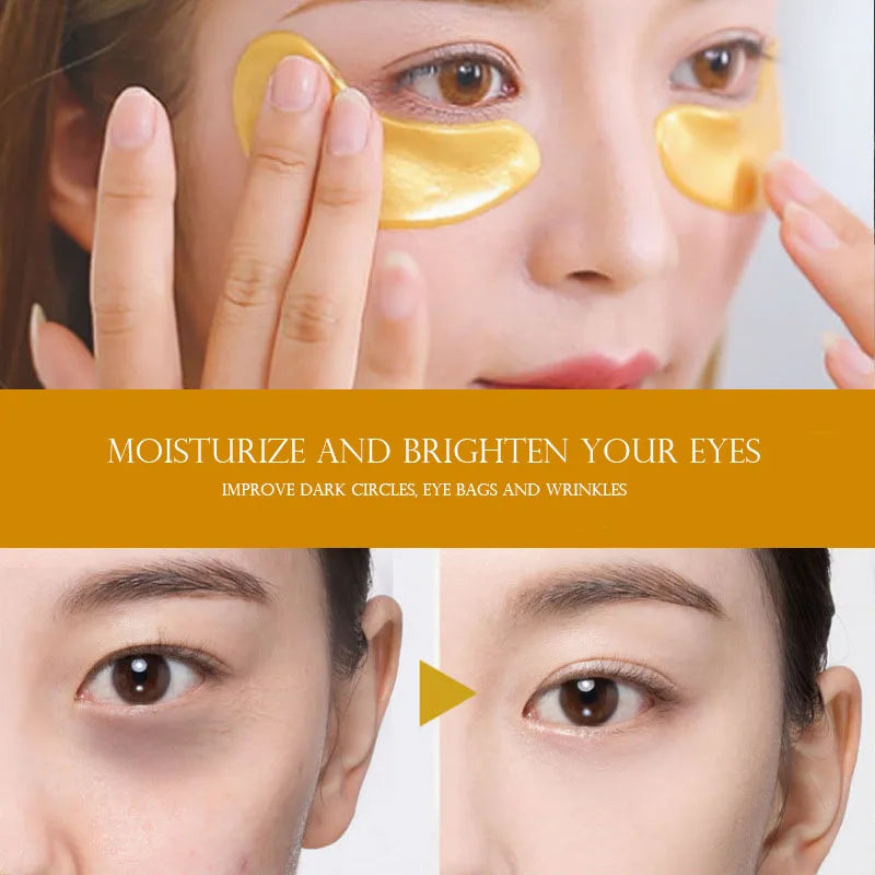 BIOAOUA Gold Collagen Eye Masks 50 Pairs – Anti-Aging Patches