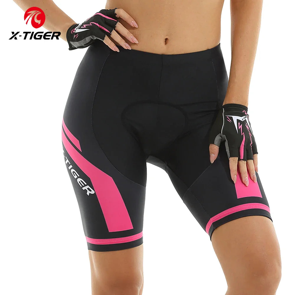 X-Tiger Women's MTB Cycling Shorts – 5D Padded Breathable Lycra
