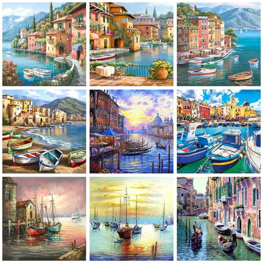 Venice Scenery Paint by Numbers Kit 60x75cm | GATYZTORY Paint by Numbers Kit Peaceful Pleasures Health and Wellness