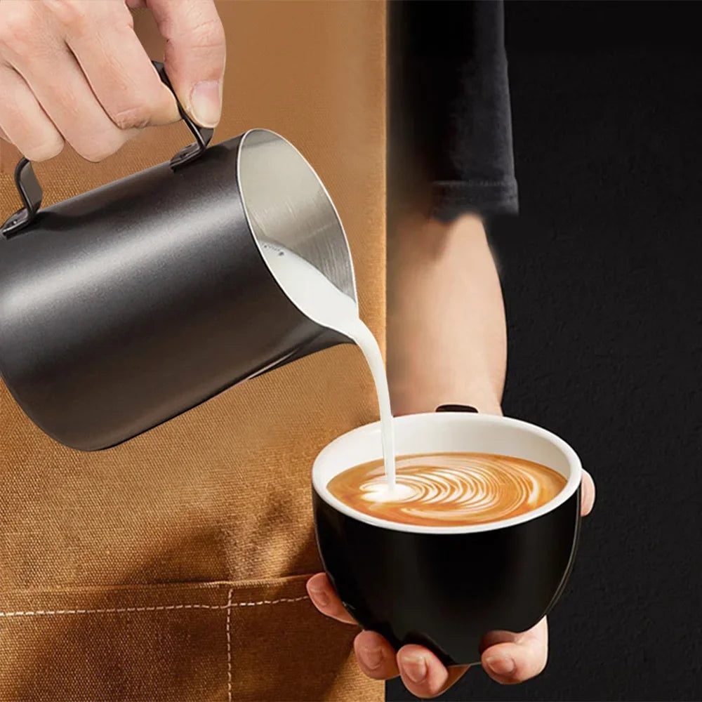 350ML Coffee Milk Frothing Pitcher with Scale Latte Stainless Steel Pour Over Coffee Kettle Espresso Steaming Milk Frothing Cup Peaceful Pleasures Health and Wellness