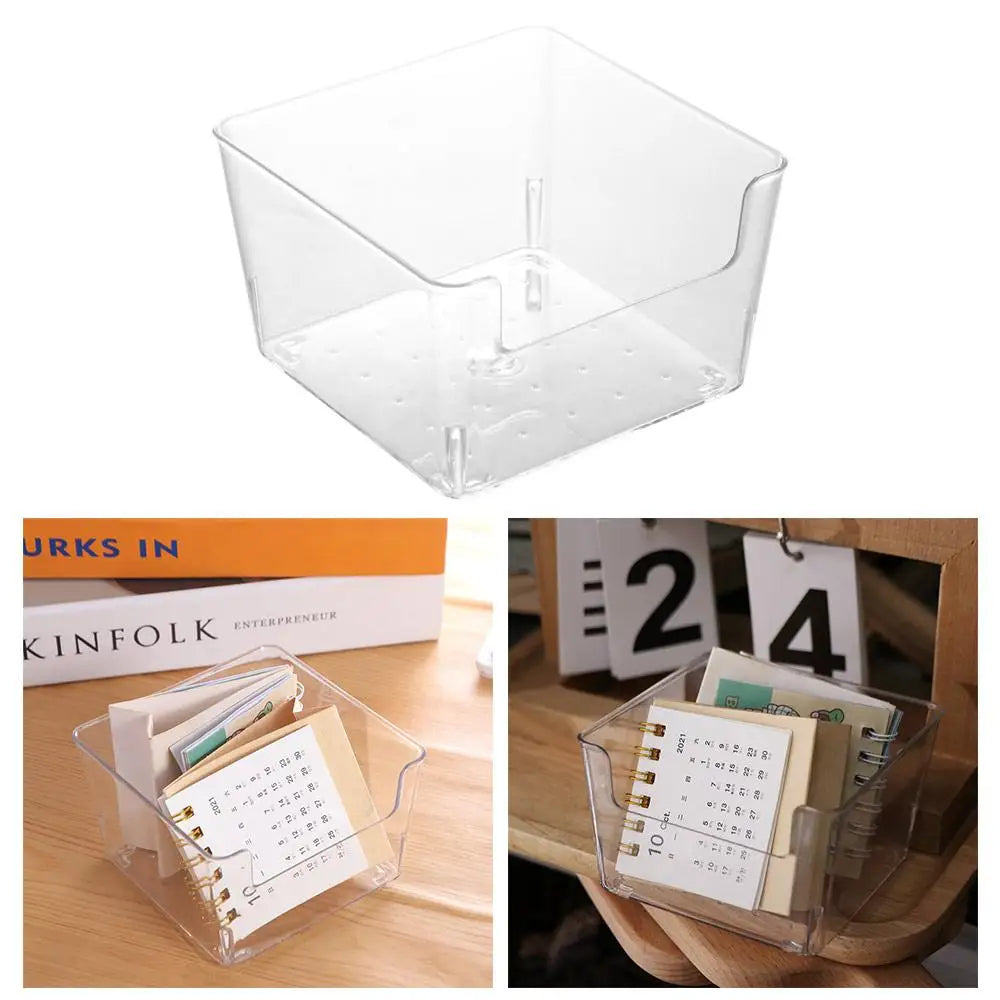 Simple Chic Acrylic Note Holder Transparent Waterproof Clear Note Box Card Paper Efficient Desk Organizer Desktop Peaceful Pleasures Health and Wellness