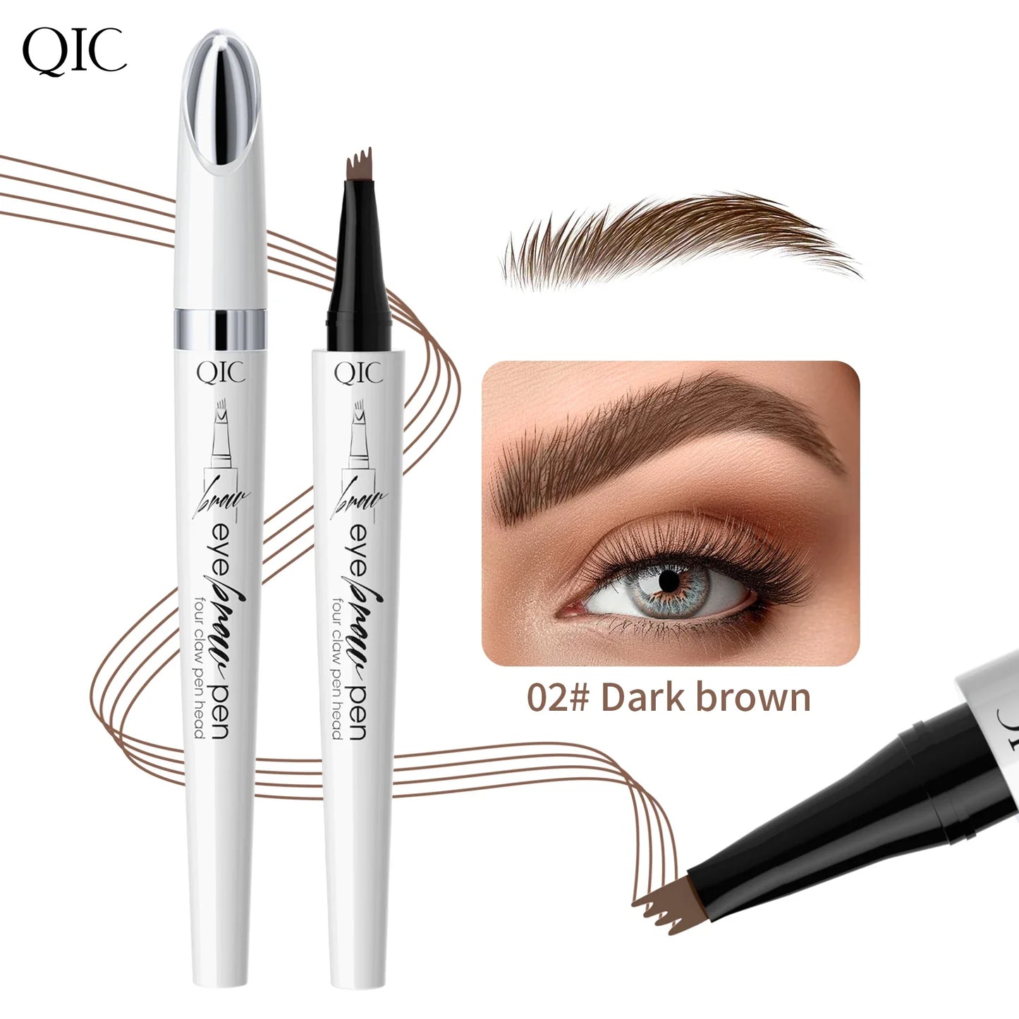 QIC 4-Tip Microblading Brow Pen – Waterproof & Long-Lasting