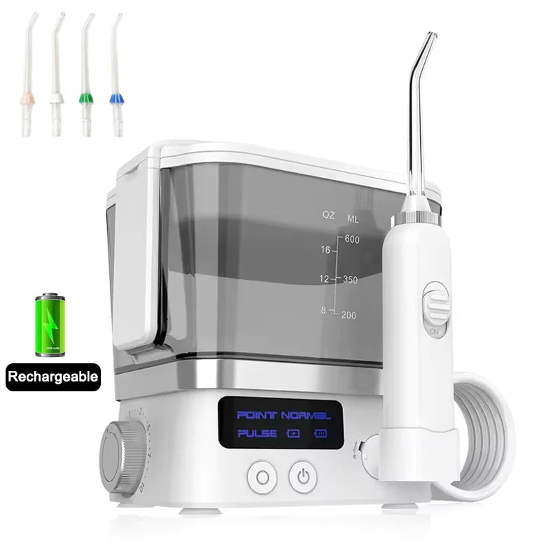 Water Flosser Oral Irrigator | 4 Nozzles, 10 Pressure Levels