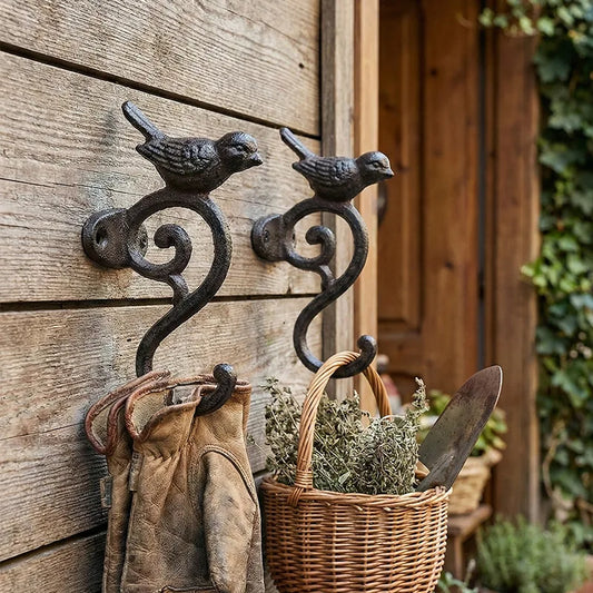 Cast Iron Bird Wall Hook | Rustic Farmhouse Entryway Organizer Decorative Wall Hook Oasis Select