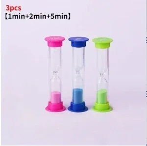 Kids' Sand Timer Hourglass – 2/3 Min Toothbrush & Game Clock Sand Hourglass Timer Peaceful Pleasures Health and Wellness 3PCS(1min 2min 5min) .