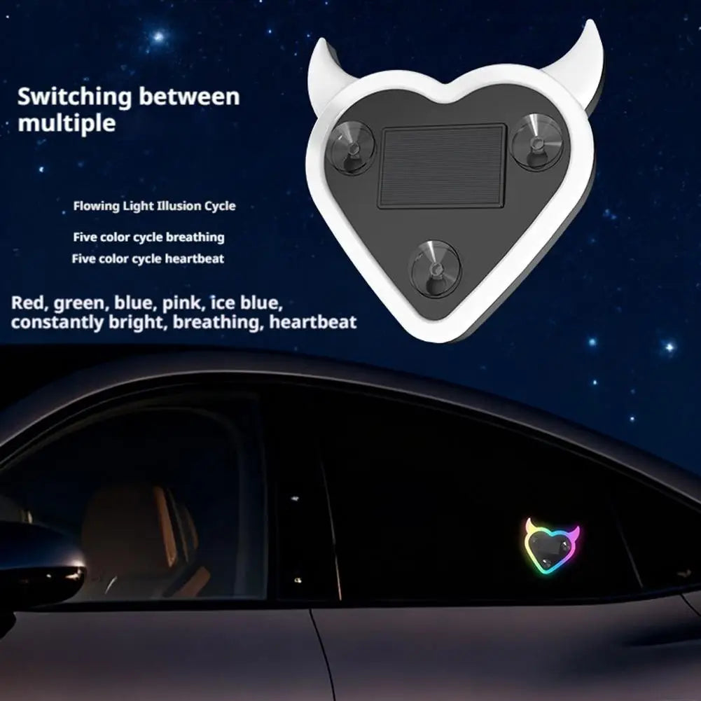 Solar Heart LED Car Ambient Neon Light | USB Rechargeable