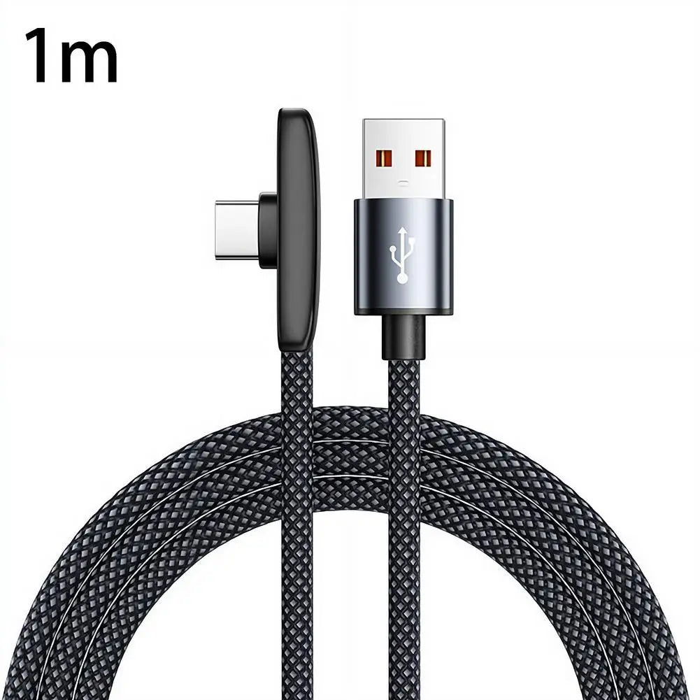 Data Cable Fast Charging USB Type C Cables Smart 90-degree Right-angle Connector for Samsung Xiaomi Huawei Google Peaceful Pleasures Health and Wellness