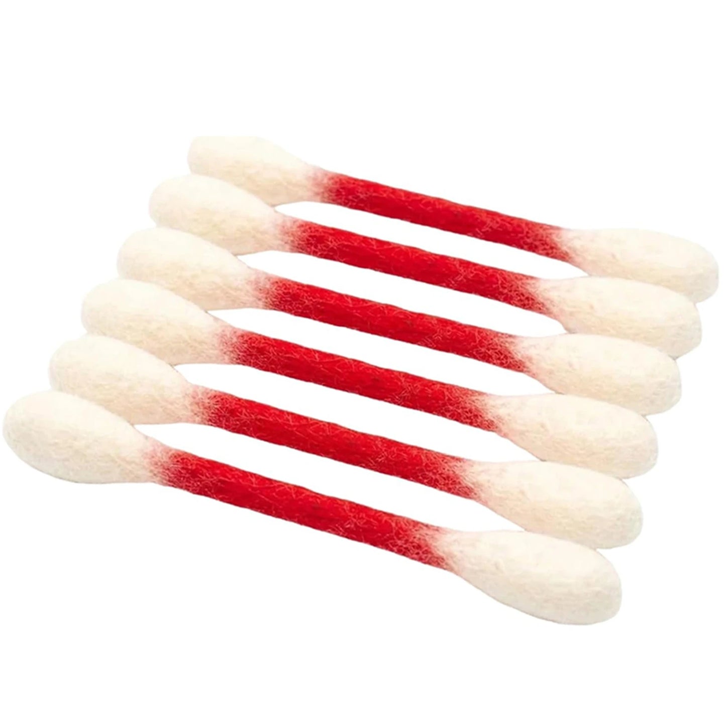 6 Pack Durable Felt Cat Kicker Toy Giant Cotton Swab Shape Interactive Kitten Teething Rope Chew Toy for Indoor Cats Accessory Peaceful Pleasures Health and Wellness Red