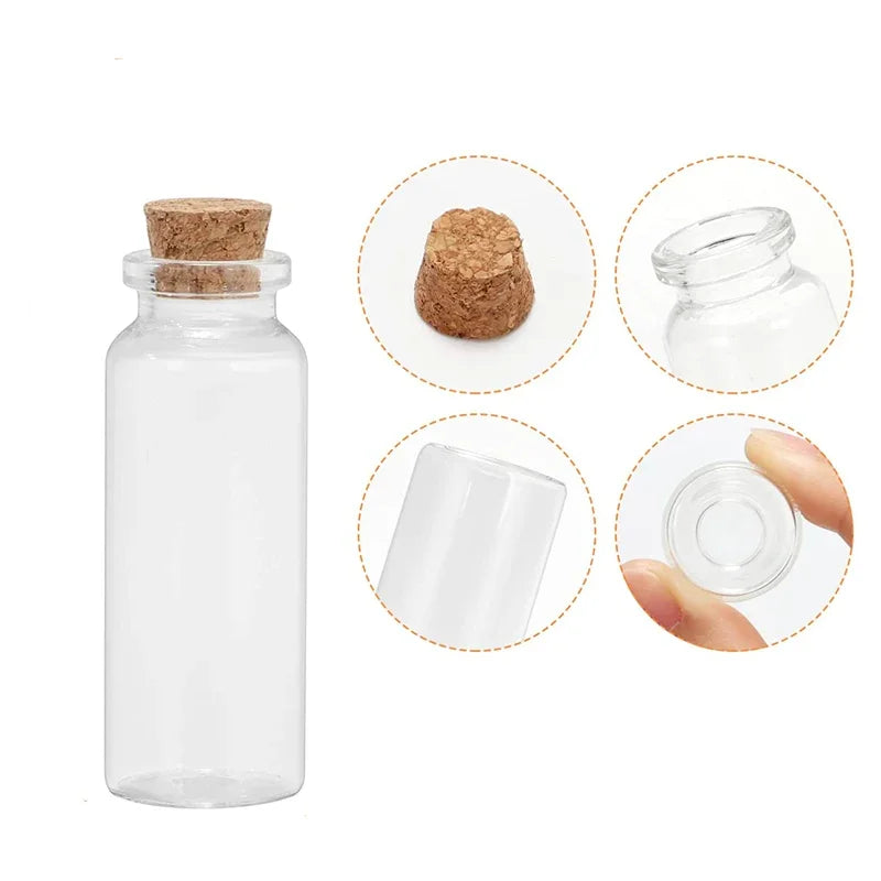 10-Pack Mini Glass Bottles with Cork Stoppers | Spell Jars & Vials