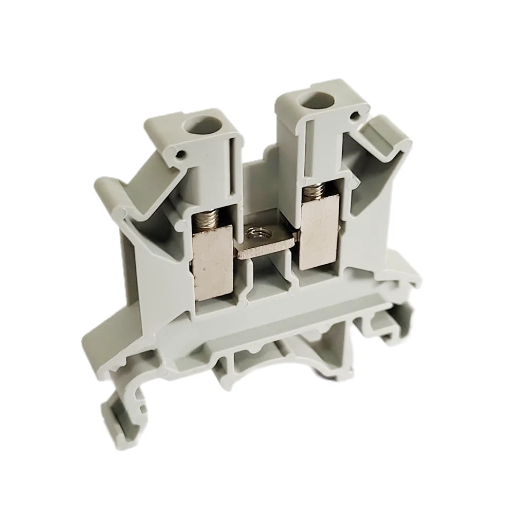 10/50/100PCS UK2.5B DIN Rail Terminal Block Screw Clamp Connector UK2.5 2.5mm² Cable Electrical Connector Peaceful Pleasures Health and Wellness UK2.5B-Gray 50PCS