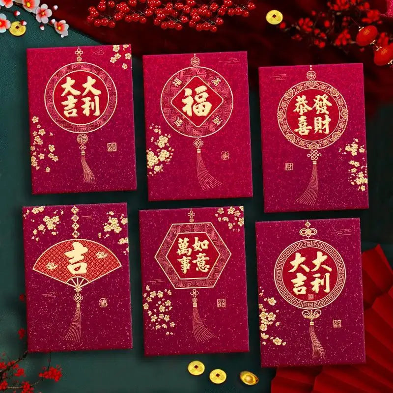 2026 Horse Year Red Envelopes – 6-Pack Lucky Money Bags