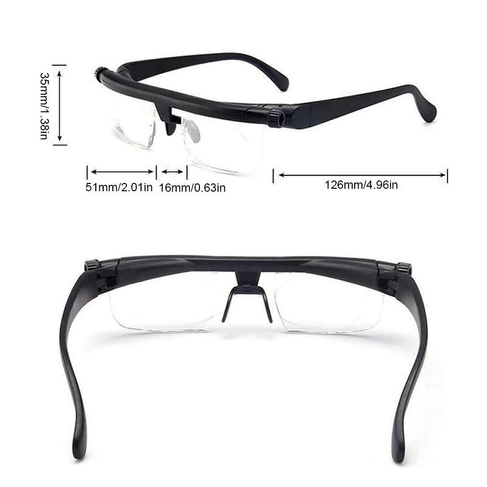 -6D To +3D Adjustable Degree Reading Glasses Variable Focus Distance Myopia Presbyopia Eyeglasses Auto Adjusting Reading Glasses Peaceful Pleasures Health and Wellness