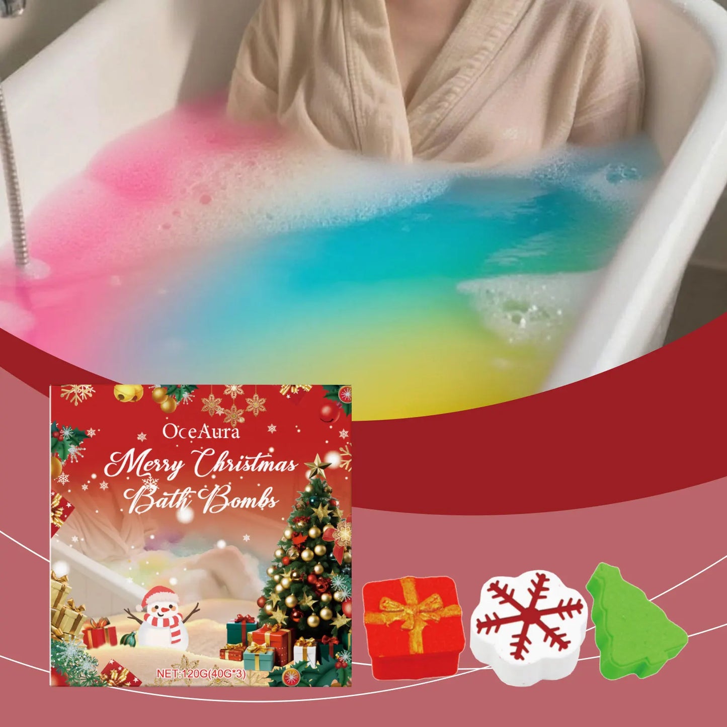HOEGOA Bath Bombs Gift Set – 3pc Aromatherapy Bubble Bath