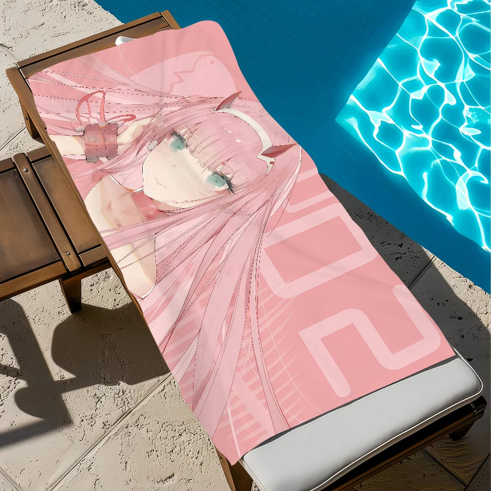 Zero Two Anime Quick-Dry Beach Towel | Soft & Lightweight Anime Beach Towel Peaceful Pleasures Health and Wellness z4 STJ40x70CM
