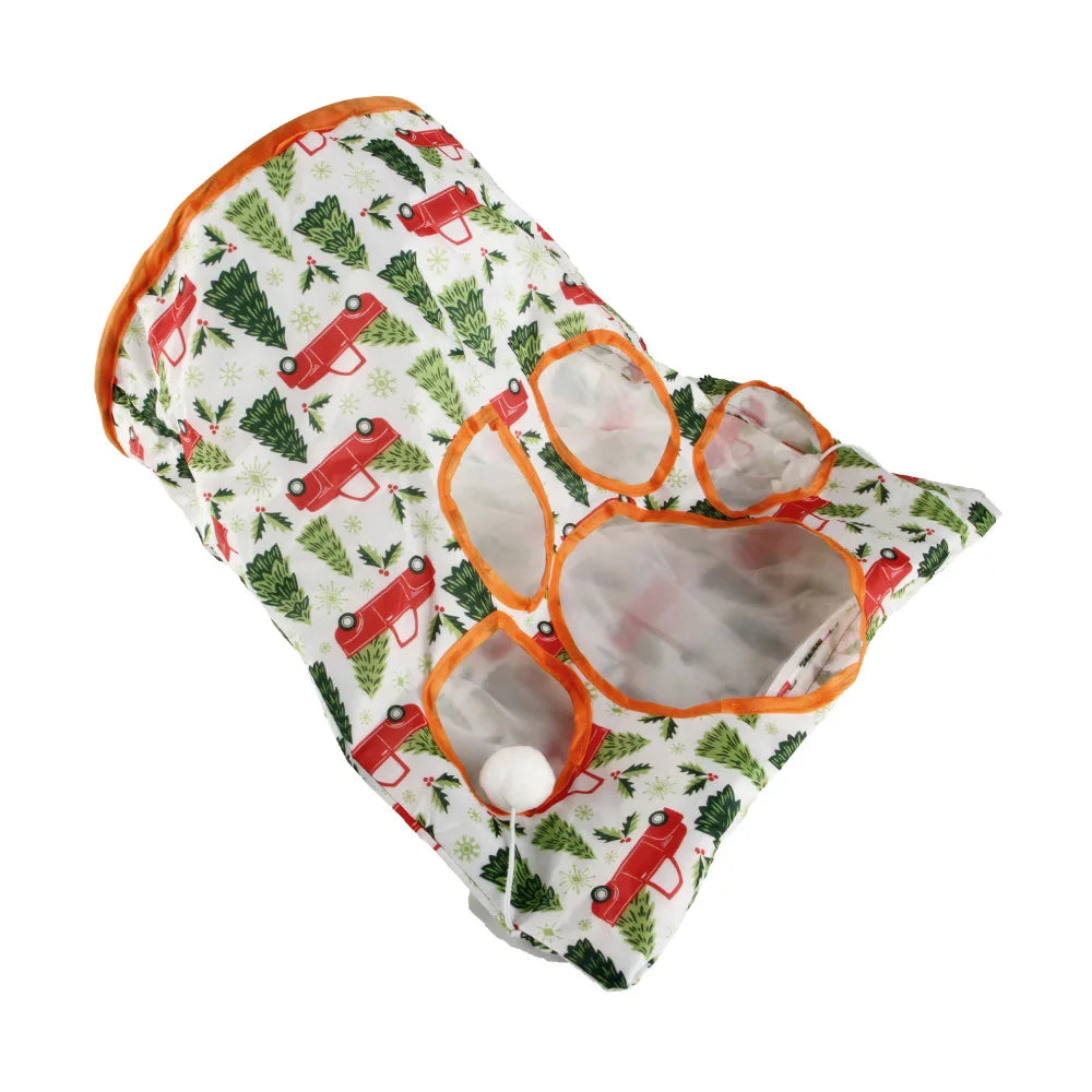 Cat Tunnel Tube Kitty Tunnel Bored Cat Pet Toys Peek Hole Toy Peaceful Pleasures Health and Wellness B37201 Forest
