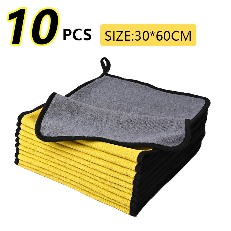 Microfiber Car Wash Towel Nano Ultra Fiber Cloth Towel Car Care Clean Cloth for Car Home Living Clean Wash Cleaning Peaceful Pleasures Health and Wellness 30x60x10pcs