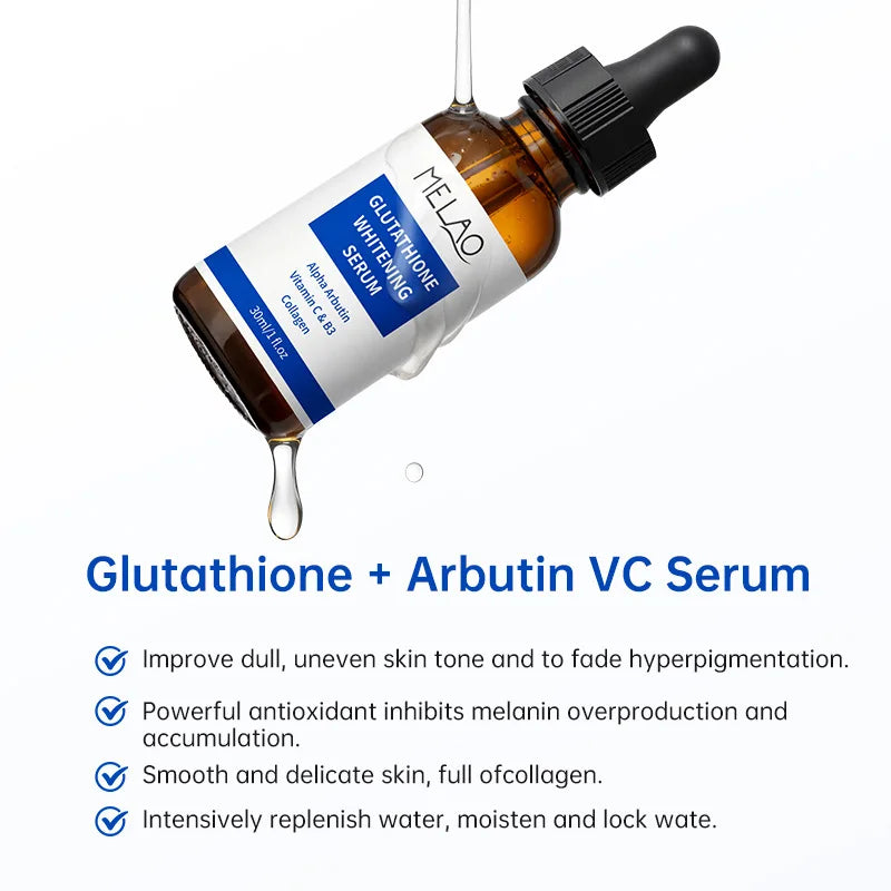 Glutathione Whitening Serum Fade Black Dark Spots Moisturizing Nourishing Reduce Wrinkles Brightening Facial Skin Care Essence Peaceful Pleasures Health and Wellness