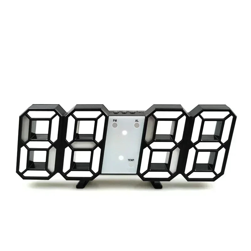 LED Digital Alarm Clock – Wall & Desk Display | Calendar LED Alarm Clock Peaceful Pleasures Health and Wellness black whtie