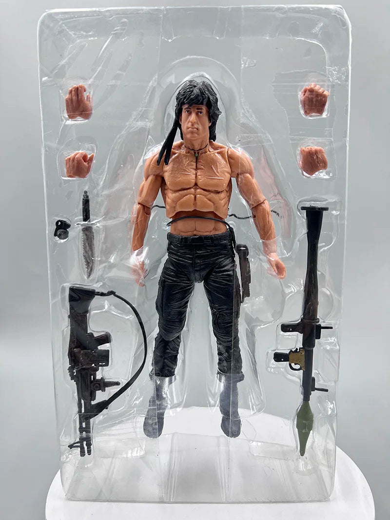 NECA First Blood Figure John J Rambo Anime Hero Model Collectible