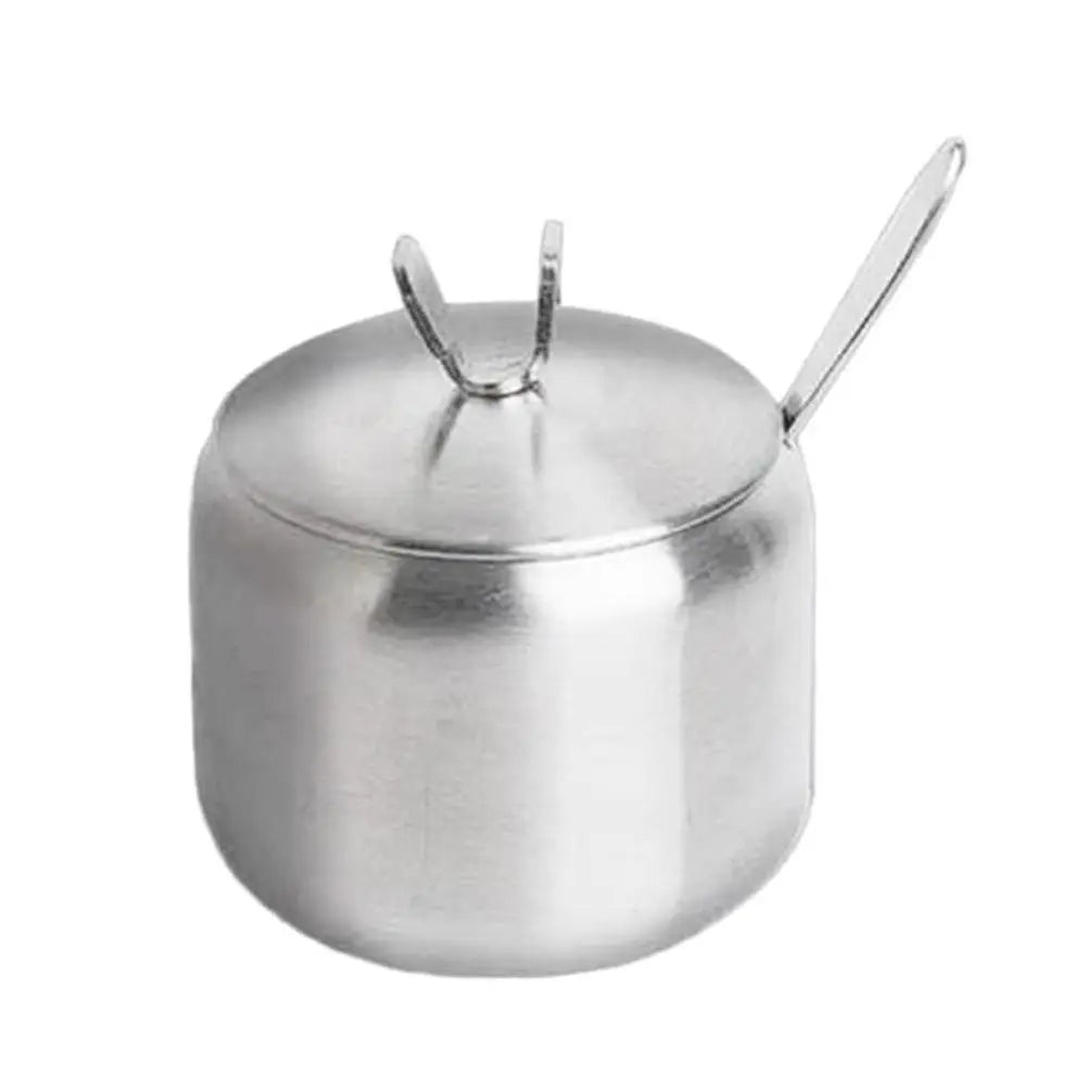 Stainless Steel Sugar Bowl with Lid & Spoon | Gold & Silver