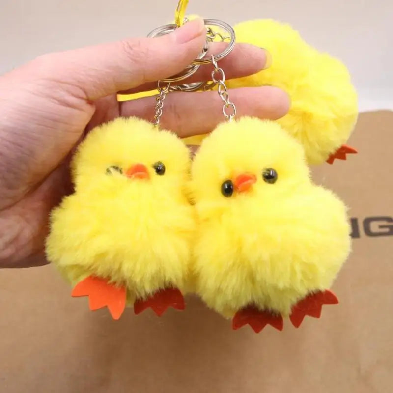 Cute Chicken Plush Keychain Pendant – Gift for Her