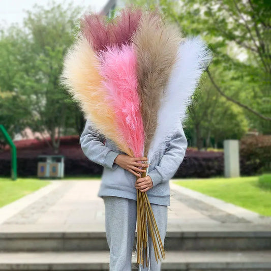Large Silk Pampas Grass Artificial Flowers 100–120cm | Home & Wedding Artificial Pampas Grass Peaceful Pleasures Health and Wellness