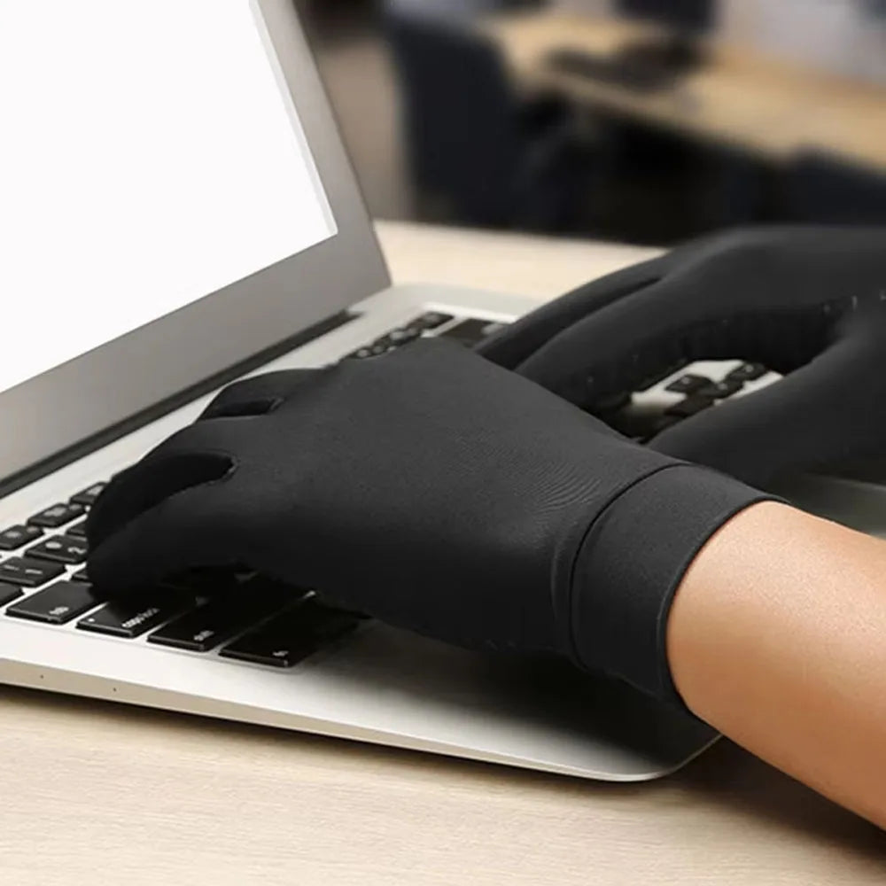 1Pair Copper Compression Gloves for Men and Women - Highest Copper Infused FULL FINGER Compression Gloves Hand Peaceful Pleasures Health and Wellness