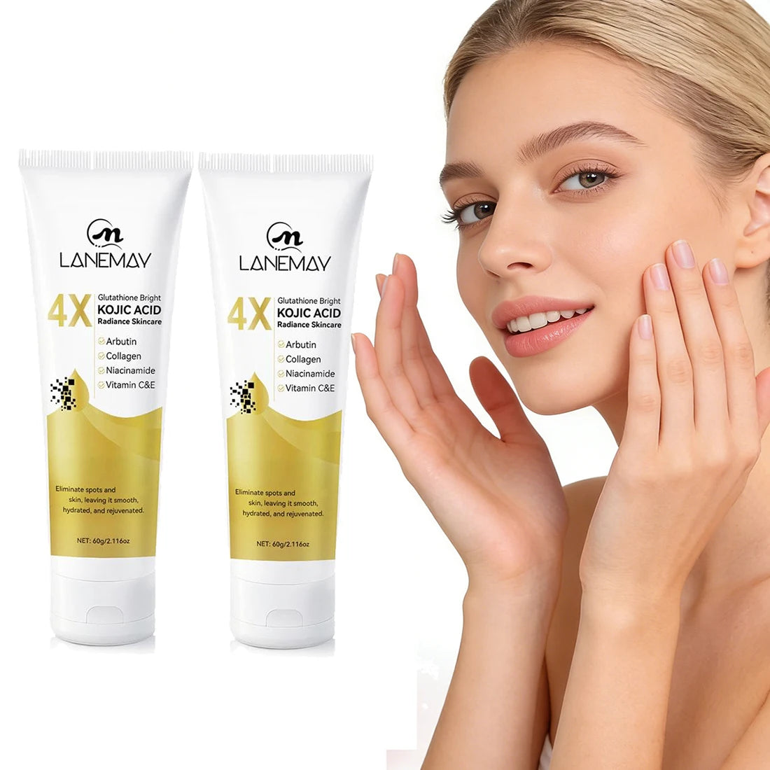 Glutathione & Kojic Acid Brightening Face Cream 60g – Dark Spot Corrector with Niacinamide & Vitamin C Peaceful Pleasures Health and Wellness