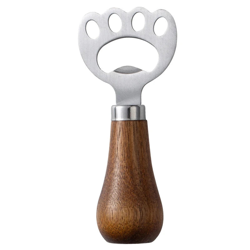 Cat Claw Stainless Steel Bottle Opener with Hanging Rope Novelty Bottle Opener Peaceful Pleasures Health and Wellness Wooden Style Silver