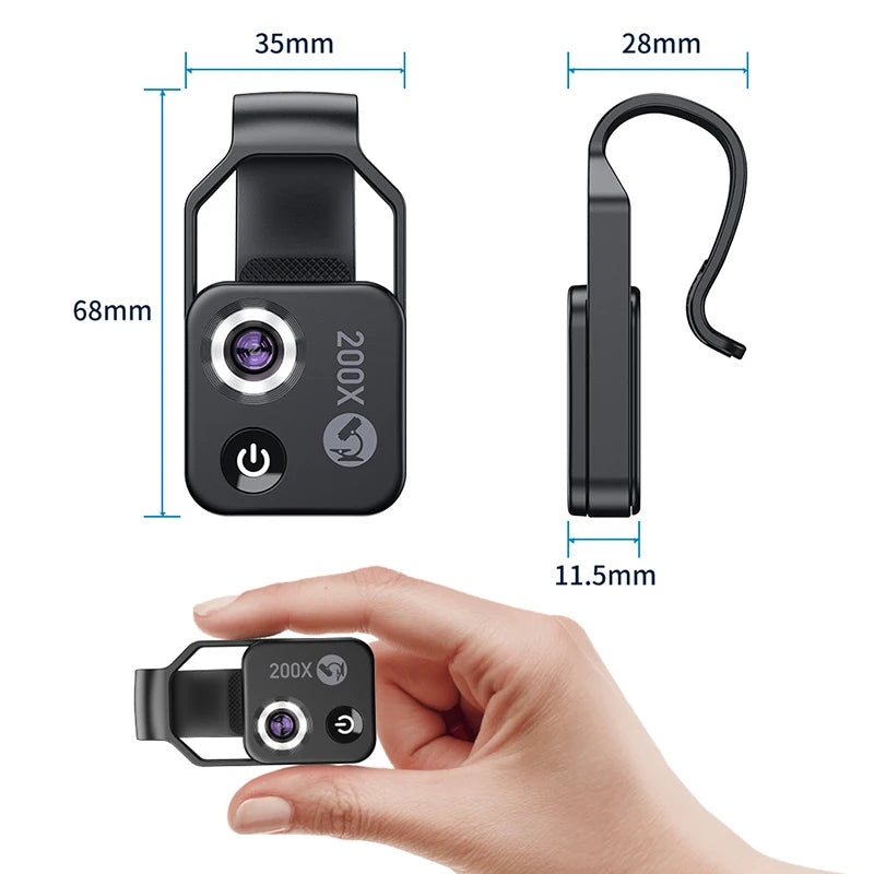 200X Microscope For Cell Phone Lens For Cell Phone Camera macro lens for mobile Cell Phone Accessories High Definition Microscop Peaceful Pleasures Health and Wellness
