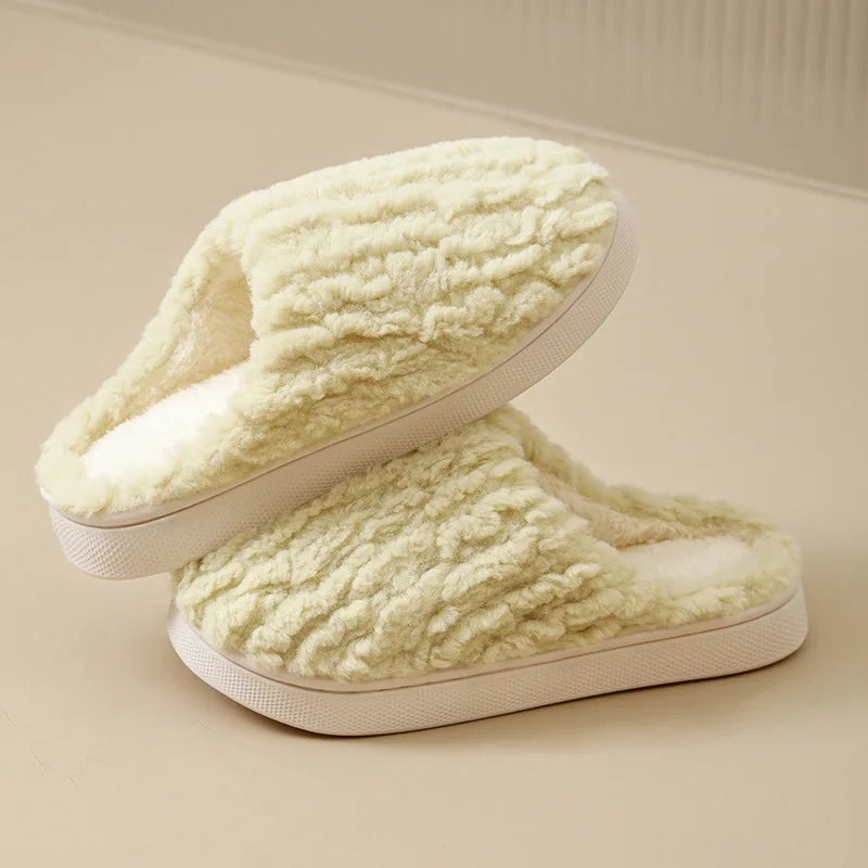Warm Fluffy Winter Slippers – Soft Non-Slip Indoor Slides