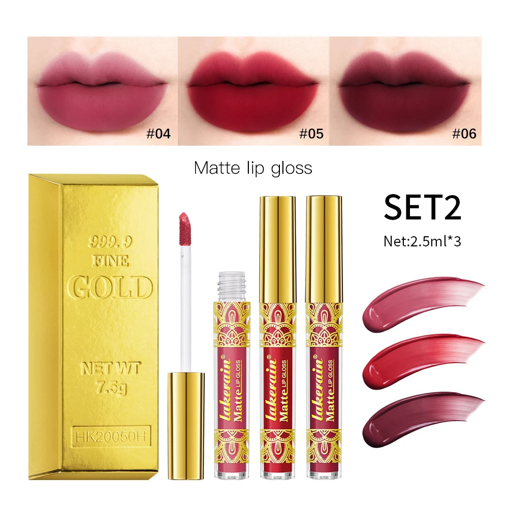 Golden Bar Luxury Lipstick Timeless Velvety Smooth Finish Intense Color Stay Smudge-Proof & Waterproof Valentines Day Gift for H Peaceful Pleasures Health and Wellness set 2