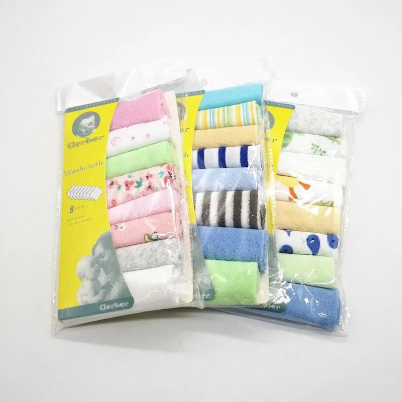 8-Pack Newborn Baby Washcloths – Soft Infant Face Towels