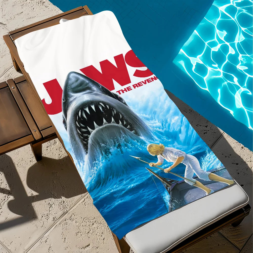 Jaws Movie Quick-Dry Beach Towel | Soft Pool & Travel Towel Beach Towel Peaceful Pleasures Health and Wellness z8 STJ150x260CM