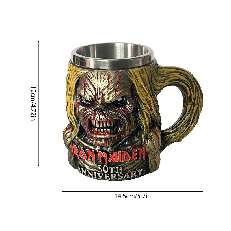 Iron Maiden 50th Anniversary Iron Maiden Coffee Cup Stainless Steel Mark Cup Decoration Peaceful Pleasures Health and Wellness