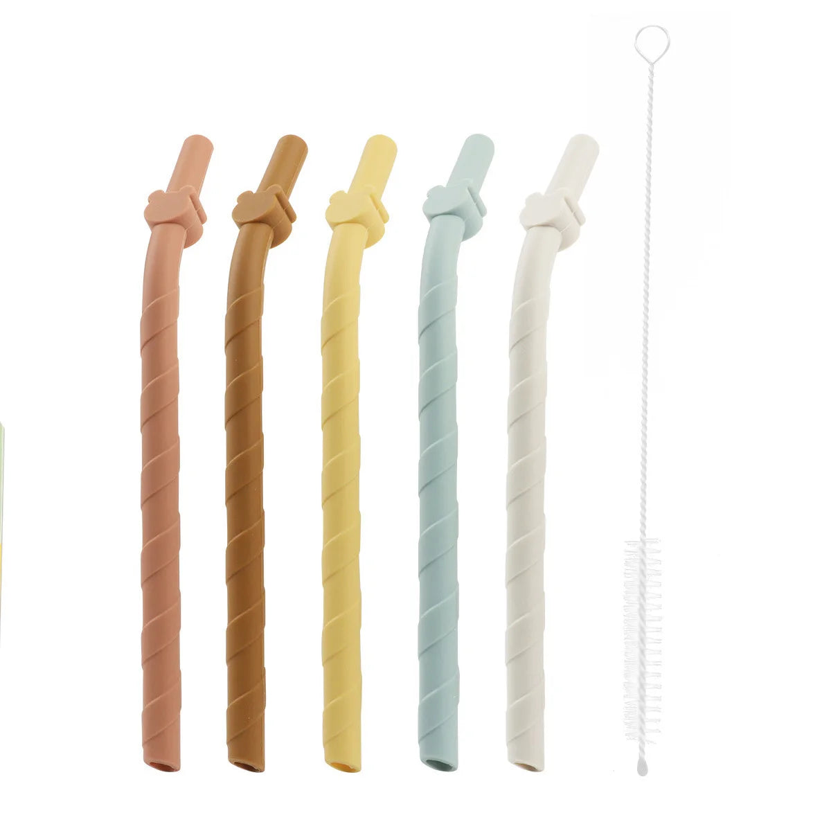 5/10Pcs Reusable Silicone Straw with 1 Cleaning Brush, 6.1inch Long Silicone Straws, Premium Soft Flexible Straw for Tea Juice Peaceful Pleasures Health and Wellness 5 Pcs