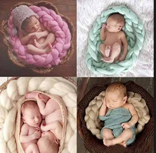 18 micron Chunky merino braid, 2M braid basket filler newborn photography props ニューボーンフォト신생아 사진 newborn acessórios fotografia Peaceful Pleasures Health and Wellness