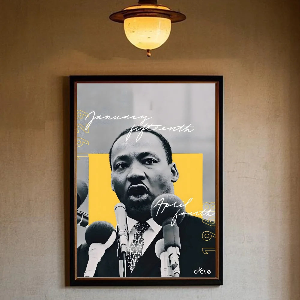 Martin Luther King Jr. HD Waterproof Wall Poster – PVC Decor Wall Art Poster Peaceful Pleasures Health and Wellness z5 40X50cmNoframe