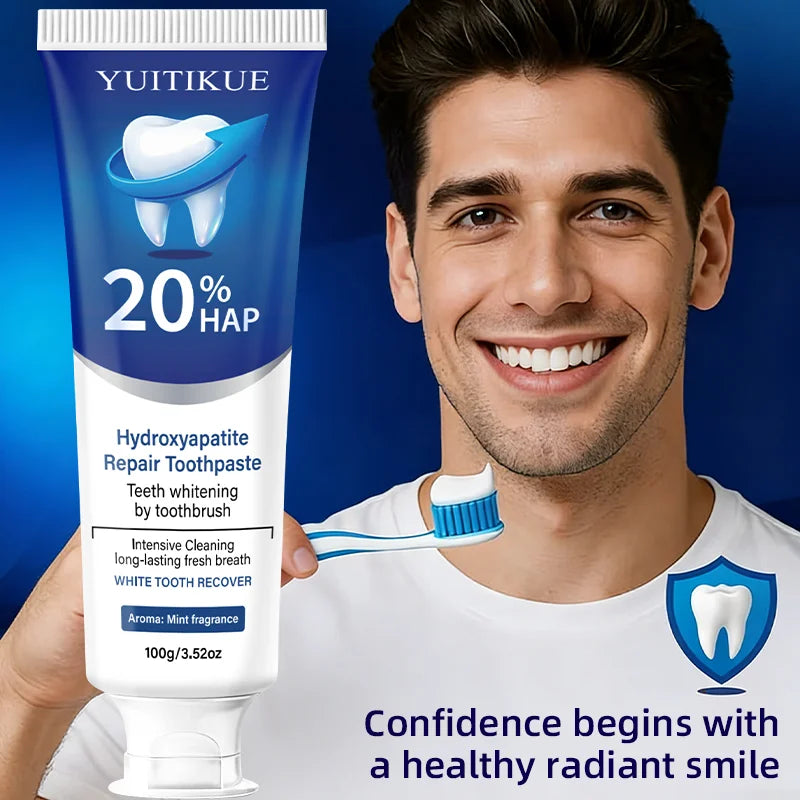 20% Hydroxyapatite protects gum health, removes dental plaque and stains, freshens breath, deeply cleans, and brightens teeth Peaceful Pleasures Health and Wellness