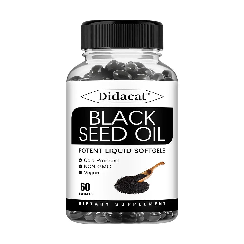 Black Cumin Seed Oil 1000mg Softgels – Skin Hair Immune Support