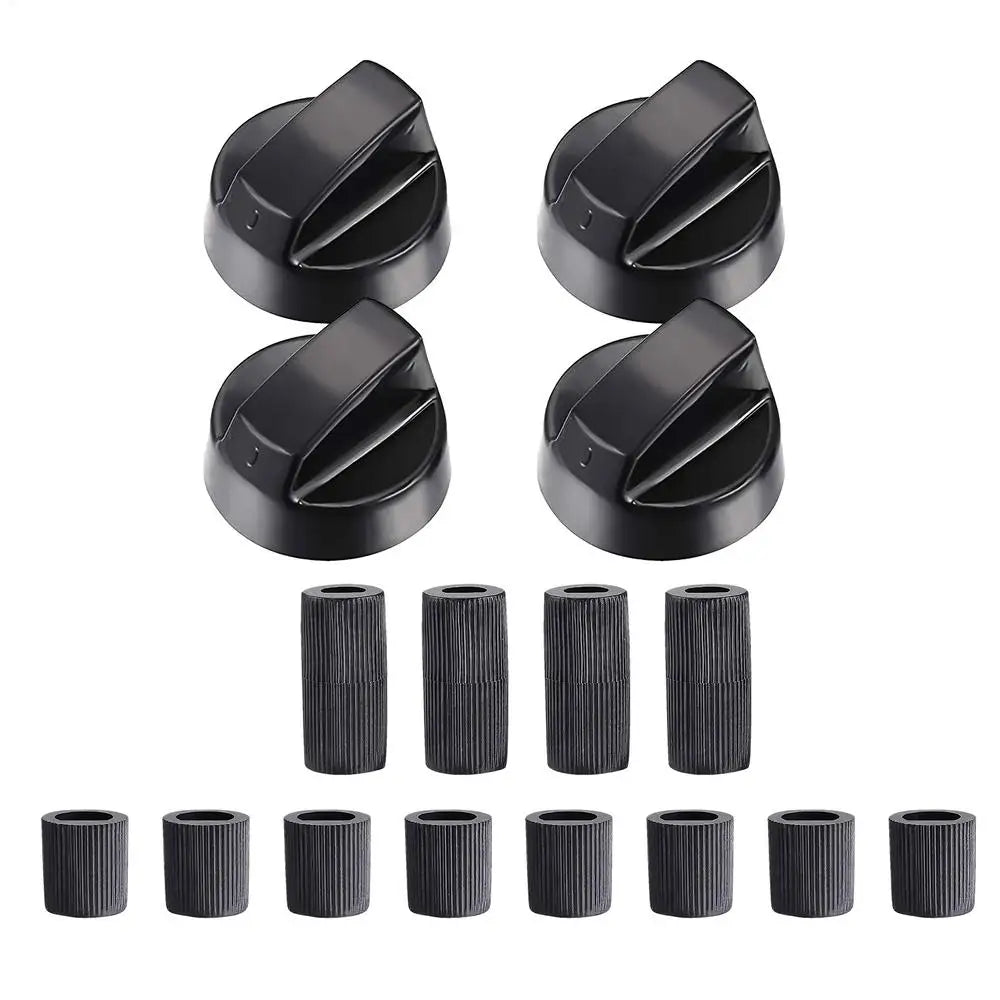 4 Sets Stove Top Control Knobs Univer-sal Thermostat Stove Button Knobs Accessories For Home Kitchen Cookers Knobs & Adapters Peaceful Pleasures Health and Wellness Black