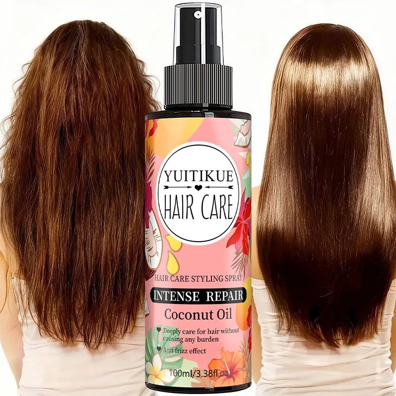 YUITIKUE Coconut Oil Hair Care Styling Spray | Intense Repair Formula | Anti Frizz & Deep Care For Lightweight, Healthy Hair Peaceful Pleasures Health and Wellness