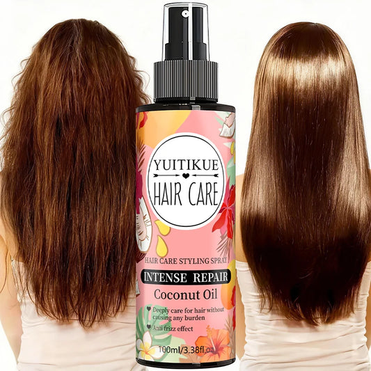 YUITIKUE Coconut Oil Hair Care Styling Spray | Intense Repair Formula | Anti Frizz & Deep Care For Lightweight, Healthy Hair Peaceful Pleasures Health and Wellness