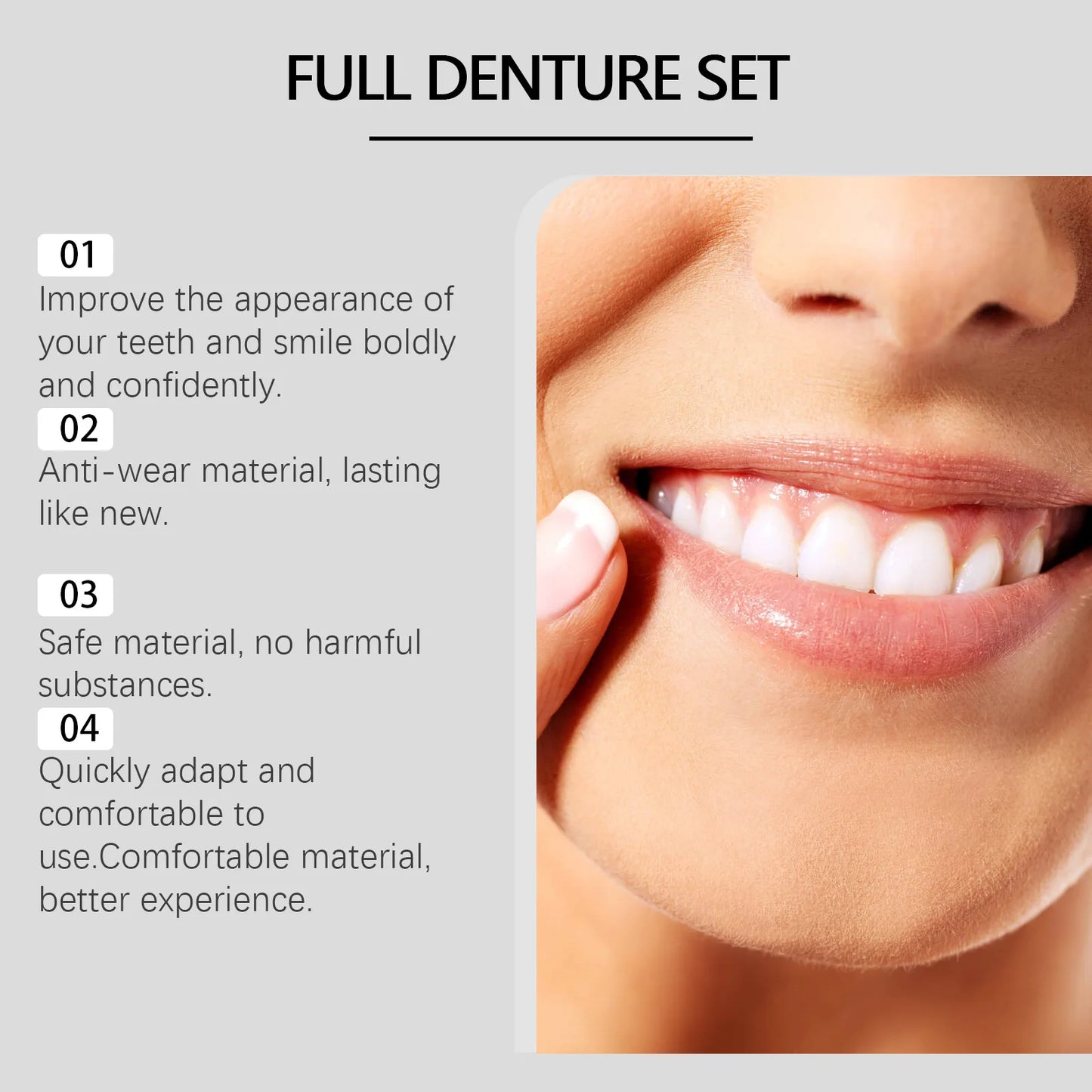 Realistic Natural Denture Set – Comfortable, Firm & Safe Fit
