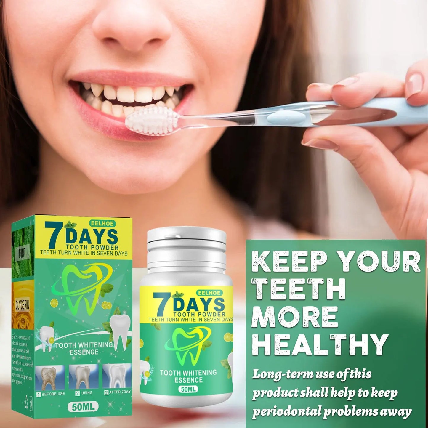 EELHOE Teeth Whitening Powder – Stain Removal & Fresh Breath