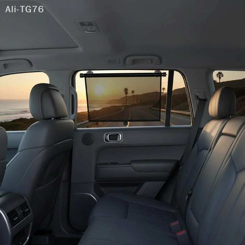 Retractable Car Side Window Sunshade UV Blocking Roller Curtain