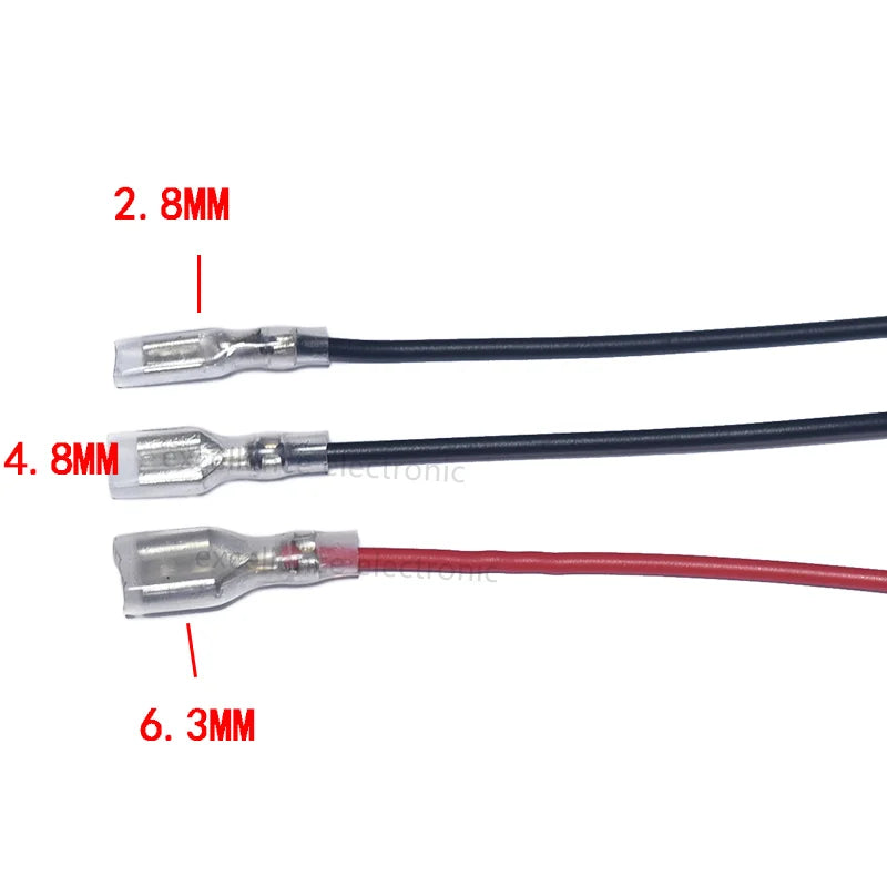 10pcs 2.8/4.8/6.3mm Crimp Terminal Splice Female Spade Connector Splice With Red Black Wire 20cm Peaceful Pleasures Health and Wellness