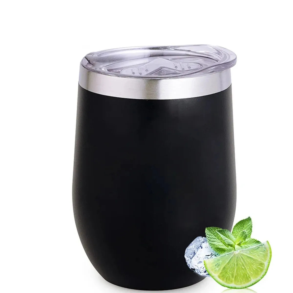12oz egg cup 304 stainless steel U-shaped egg cup with lid beer cold cup portable eggshell cup Peaceful Pleasures Health and Wellness black <50ml