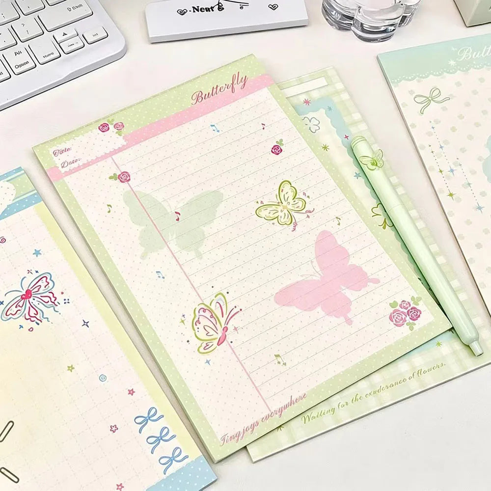 Colorful Butterfly Ins A5 Notebook Pink Green Gradient Rose Fragrant
