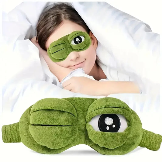 3D Sad Frog Sleep Mask – Soft Light-Blocking Eye Cover | Travel Sleep Eye Mask Peaceful Pleasures Health and Wellness